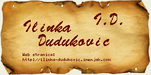 Ilinka Duduković vizit kartica